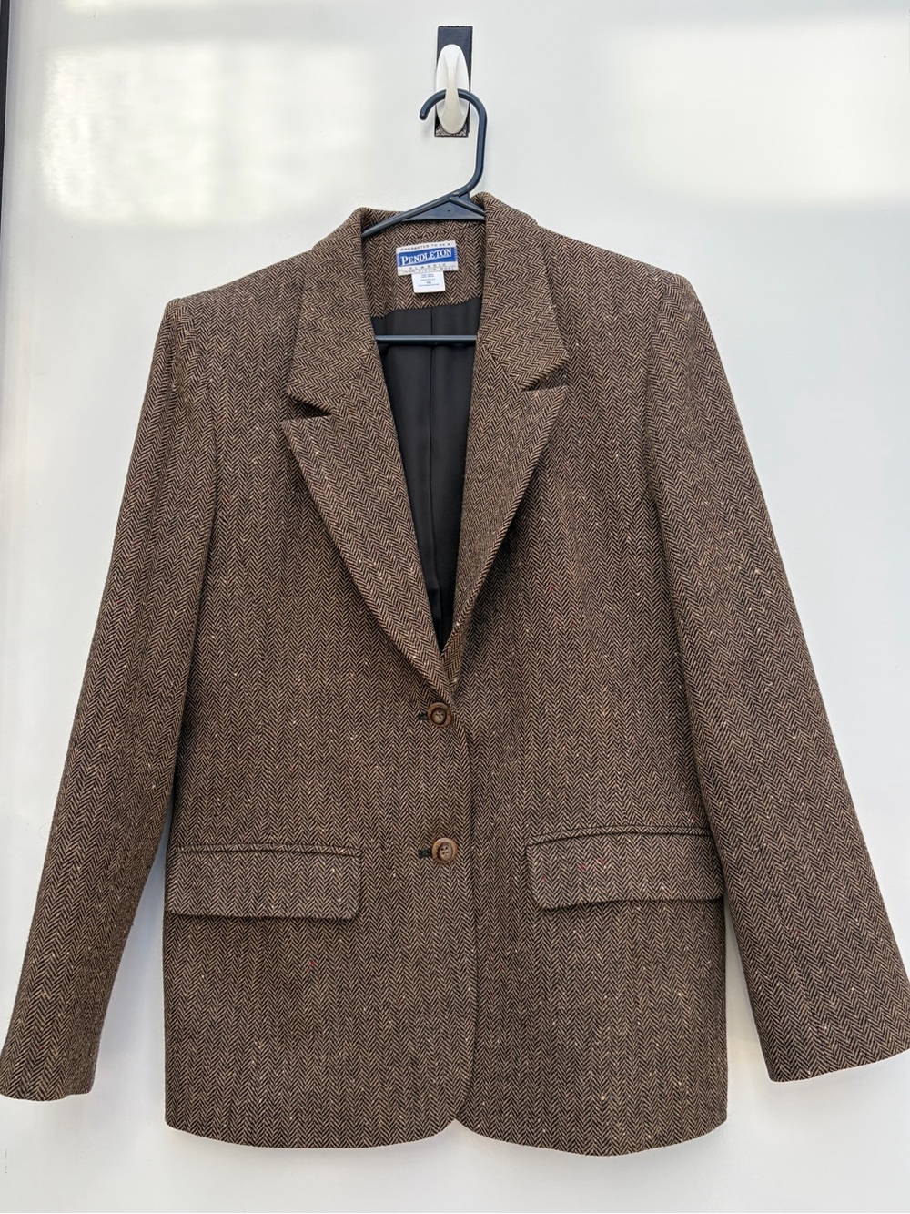 Pendleton Vintage Herringbone Blazer Brown Wool Blend Old Money Heritage Preppy